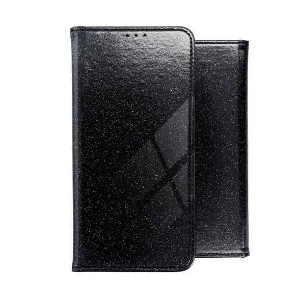 Samsung A725 Galaxy A72 4G / A726 Galaxy A72 5G fekete csillámos mágneses könyvtok