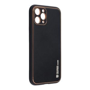 Forcell Leather iPhone 11 Pro (5,8") fekete műbőr hátlap tok