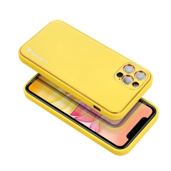Forcell Leather iPhone 11 Pro (5,8") sárga műbőr hátlap tok