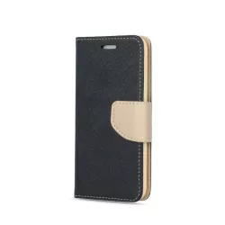   iPhone 13 Pro Max (6,7") telefon tok, könyvtok, oldalra nyíló tok, mágnesesen záródó, fekete-arany, Fancy