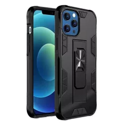   iPhone 13 Pro Max (6,7") ütésálló hátlap tok, kitámasztható, fekete, Forcell Defender