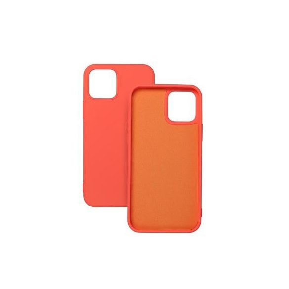 iPhone 13 Pro (6,1") szilikon tok, hátlap tok, korall-pink, matt, velúr belső, Forcell Silicone Lite