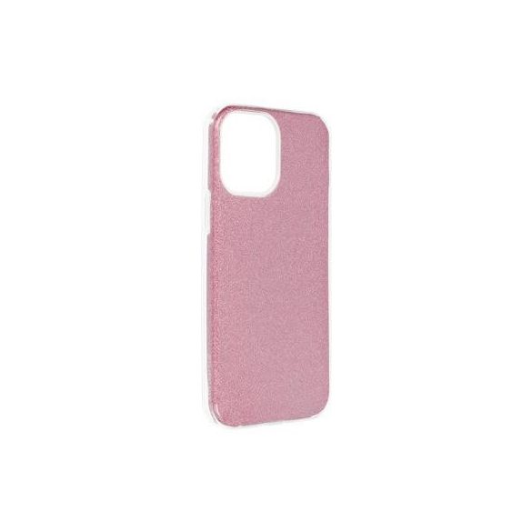 iPhone 13 Pro (6.1") szilikon tok, csillámos, hátlap tok, pink, Shining