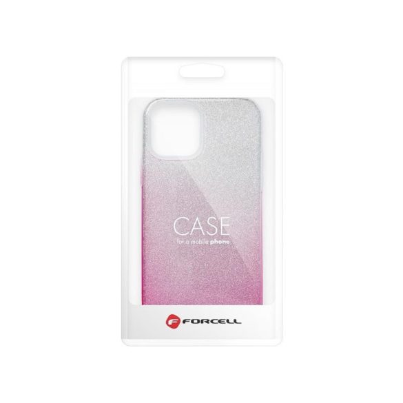 iPhone 13 Pro (6.1") szilikon tok, csillámos, hátlap tok, pink-ezüst, Shining