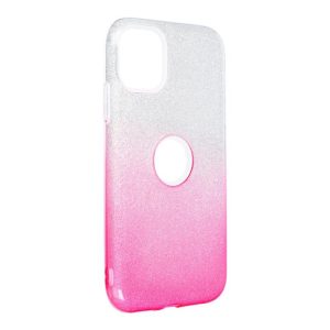 iPhone 13 Mini (5,4") szilikon tok, csillámos, hátlap tok, pink-ezüst, Shining