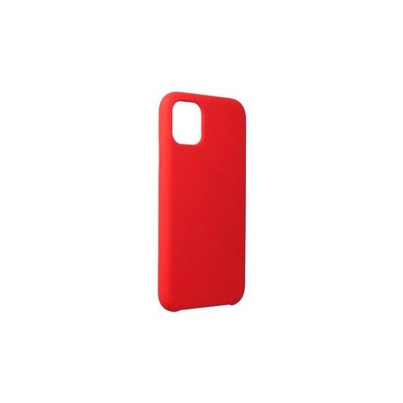 iPhone 13 Pro Max (6,7") szilikon tok, matt, velúr belső, piros, Forcell Silicone