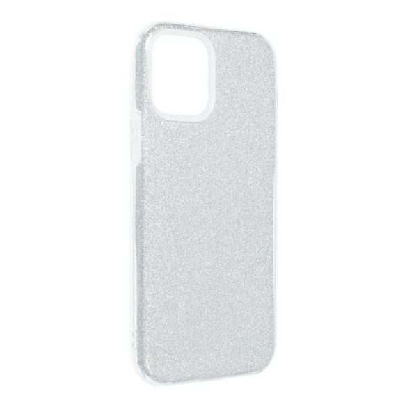 iPhone 13 Pro Max (6,7") szilikon tok, csillámos, hátlap tok, ezüst, Shining