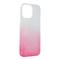   iPhone 13 Pro Max (6,7") szilikon tok, csillámos, hátlap tok, pink-ezüst, Shining