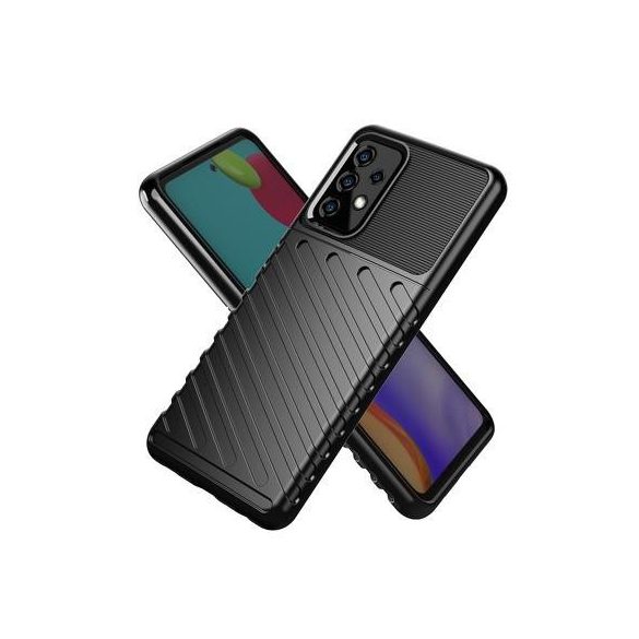 Samsung Galaxy A02s ütésálló tok, TPU tok, hátlap tok, fekete, SM-A027, Forcell Thunder