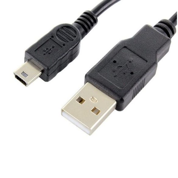 Mini USB adatkábel, 2M, fekete