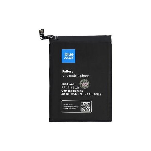 BlueStar XIAOMI Redmi Note 9 Pro (BN52) utángyártott akkumulátor 5020mAh