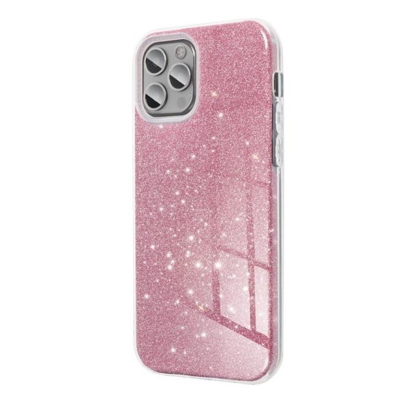 Samsung Galaxy A03s szilikon tok, csillámos, hátlap tok, pink, SM-A037, Shining