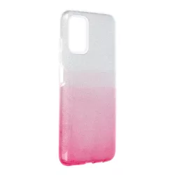   Samsung Galaxy A03s szilikon tok, csillámos, hátlap tok, pink-ezüst, SM-A037, Shining
