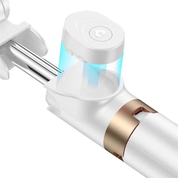 Stand XT-06S fehér bluetooth-os tripoddá alakítható selfie bot levehető LED fénnyel