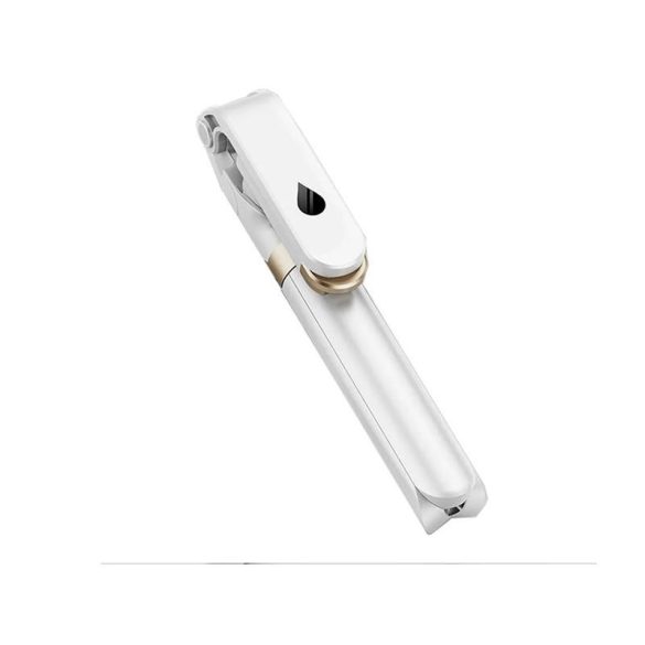 Stand XT-06S fehér bluetooth-os tripoddá alakítható selfie bot levehető LED fénnyel