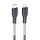 Type-C - 8pin gyorstöltő adatkábel, fekete, nylon fonat, 1M, 3A / PD27W, Apple Carplay támogatás, Forcell CB-01C