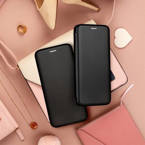Xiaomi Redmi Note 11 / 11s telefontok, könyvtok, mágneszáras, flip tok, szilikon keretes, fekete, Forcell Elegance