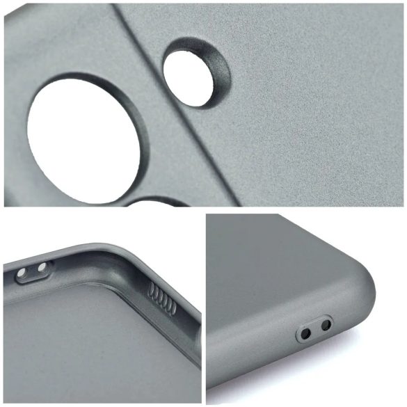 iPhone 12 / 12 Pro (6.1") hátlap tok, TPU tok, szürke, Metallic