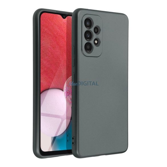 Samsung Galaxy A52 4G/5G hátlap tok, TPU tok, szürke, SM-A525, SM-A526, Metallic