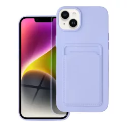  iPhone 12 / 12 Pro (6,1") szilikon tok, hátlap tok, bankkártya tartós, lila, Card