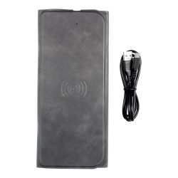   Wireless töltő / egérpad, Type-C csatlakozóval, összehajtható, 15W, szürke, OJD-82