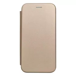   iPhone 14 (6.1") telefontok, könyvtok, mágneszáras, flip tok, szilikon keretes, arany, Forcell Elegance