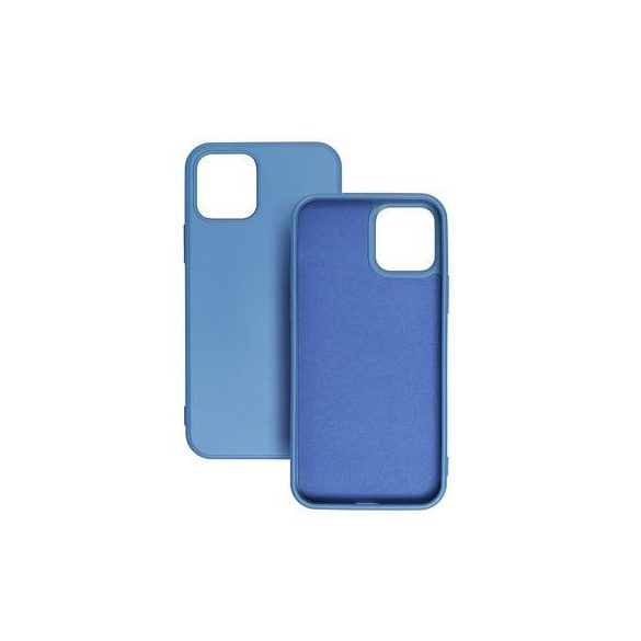 iPhone 14 Pro Max (6.7") szilikon tok, matt, velúr belső, kék, Forcell Silicone