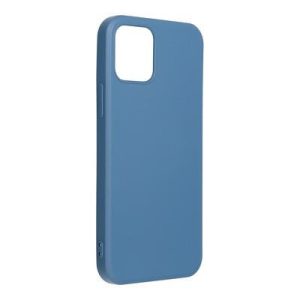 iPhone 14 (6.1") szilikon tok, matt, velúr belső, kék, Forcell Silicone