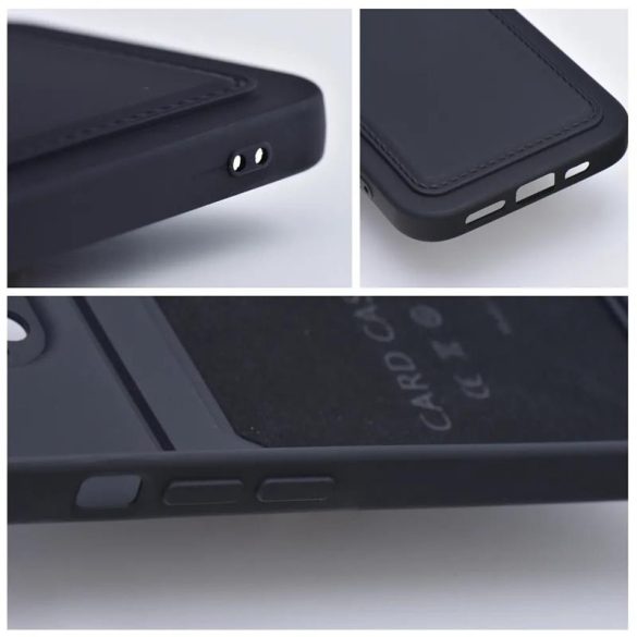 iPhone 14 (6,7") szilikon tok, hátlap tok, bankkártya tartós, fekete, Card