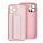 iPhone 14 Plus (6,7") hátlap tok, műbőr tok, kitámasztható, rózsaszín, Leather