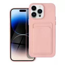   iPhone 14 Plus (6,7") szilikon tok, hátlap tok, bankkártya tartós, rózsaszín / barackvirág, Card
