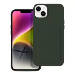   iPhone 14 Plus (6,7") szilikon tok, hátlap tok, bankkártya tartós, zöld, Card