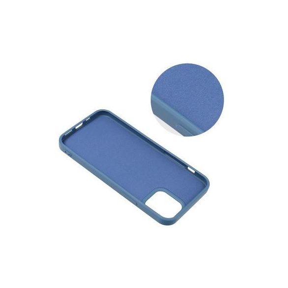 iPhone 14 Plus (6.7") szilikon tok, matt, velúr belső, kék, Forcell Silicone