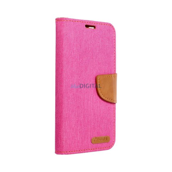 iPhone 14 Plus (6.7") telefon tok, könyvtok, oldalra nyíló tok, mágnesesen záródó, rózsaszín, Smart Canvas