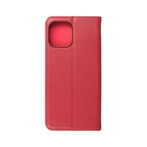 iPhone 14 Pro (6.1") bőr telefon tok, könyvtok, oldalra nyíló tok, mágnesesen záródó, piros, Forcell Leather