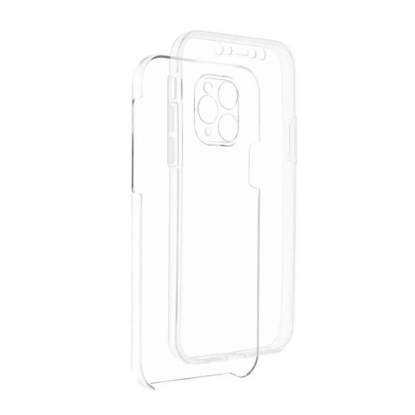iPhone 14 (6.1") elő + hátlapi tok, PC + TPU, átlátszó, 360°