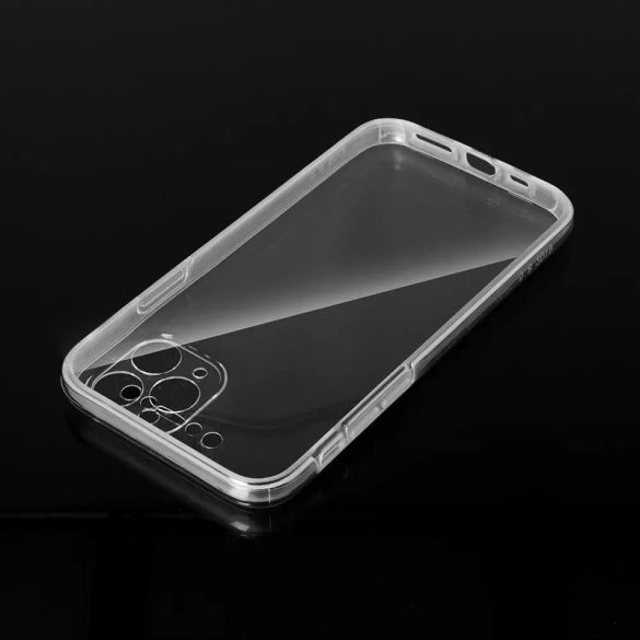 iPhone 14 (6.1") elő + hátlapi tok, PC + TPU, átlátszó, 360°