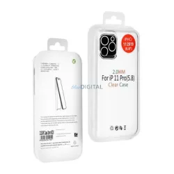   iPhone XR (6,1") szilikon tok, átlátszó, 2mm, kamera védelemmel, Clear