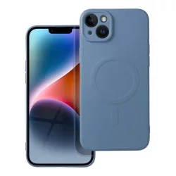   iPhone 14 Plus (6,7") telefon tok, szilikon tok, magsafe, mikroszálas belső, kék, Silicone Mag Cover