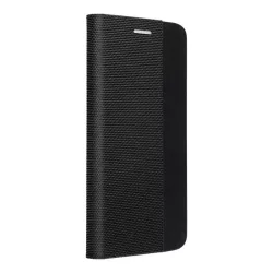   Samsung Galaxy S23 Plus telefon tok, könyvtok, oldalra nyíló tok, mágnesesen záródó, SM-S916, fekete, Sensitive Book