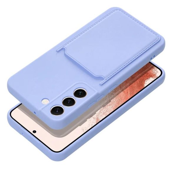 Samsung Galaxy A54 szilikon tok, hátlap tok, bankkártya tartós, lila, SM-A546, Card