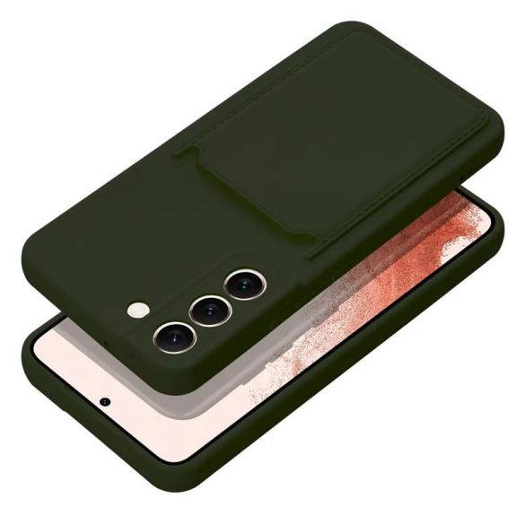 Samsung Galaxy A54 szilikon tok, hátlap tok, bankkártya tartós, zöld, SM-A546, Card