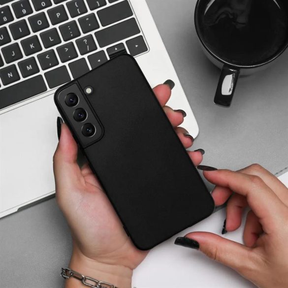 Samsung Galaxy A54 szilikon tok, matt, velúr belső, fekete, SM-A546, Silicone
