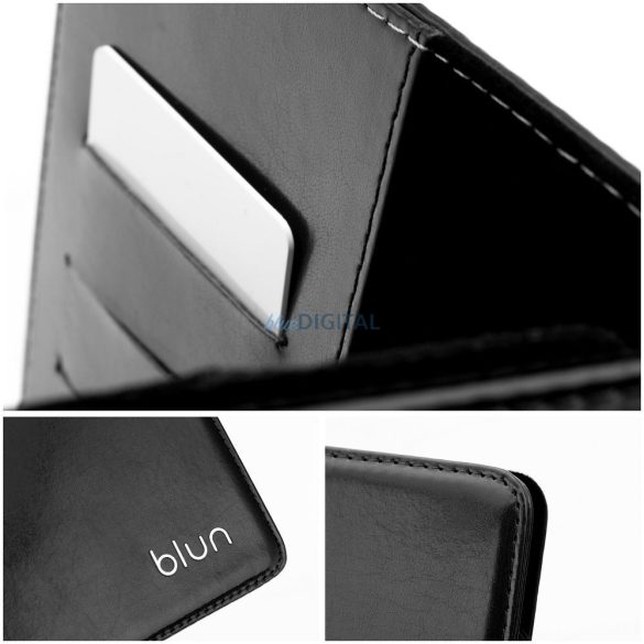 Univerzális tablet könyvtok, 12.4", ECO bőr borítás / mikroszálas belső, fekete, Blun