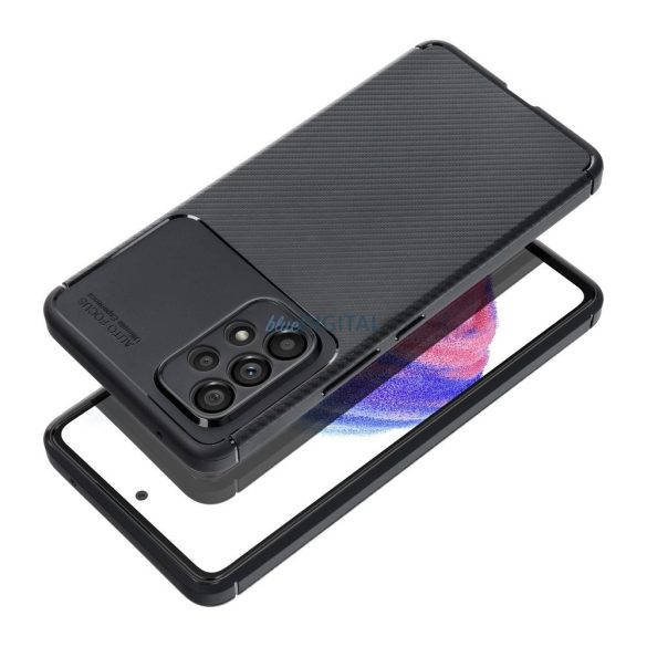 Samsung Galaxy A34 szilikon tok, hátlap tok, carbon mintás, kamera védelem, fekete, SM-A346, Carbon Premium
