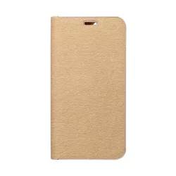   Samsung Galaxy A34 telefon tok, könyvtok, oldalra nyíló tok, mágnesesen záródó, arany, SM-A346, Luna Book