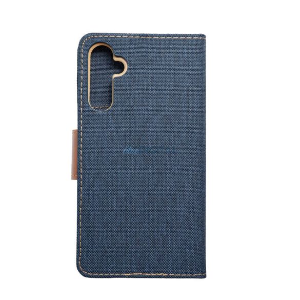 Samsung Galaxy A34 telefon tok, könyvtok, oldalra nyíló tok, mágnesesen záródó, kék, SM-A346, Smart Canvas