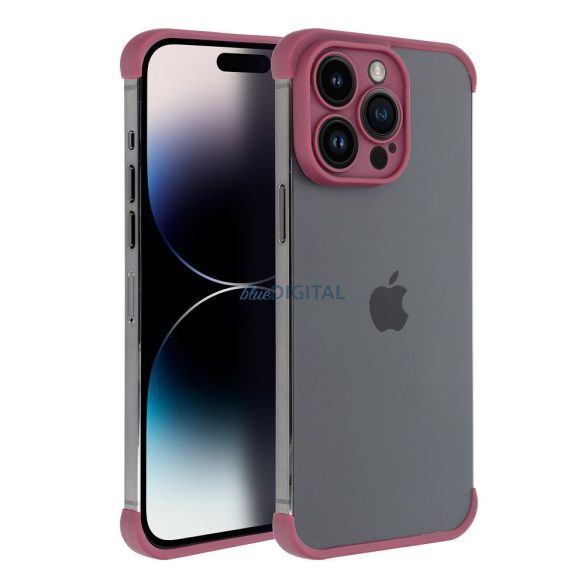 iPhone 13 Pro (6.1") keret tok, TPU tok, kameravédelem, bordó, Mini Bumpers