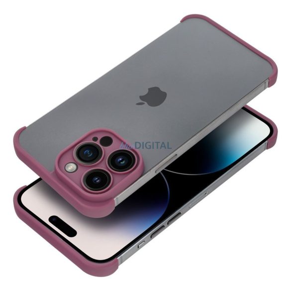 iPhone 13 Pro (6.1") keret tok, TPU tok, kameravédelem, bordó, Mini Bumpers