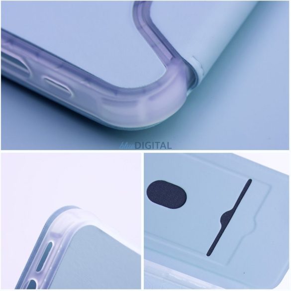 Samsung Galaxy A14 4G/5G telefon tok, könyvtok, oldalra nyíló tok, mágnesesen záródó, kék, SM-A145, SM-A146, Forcell Piano